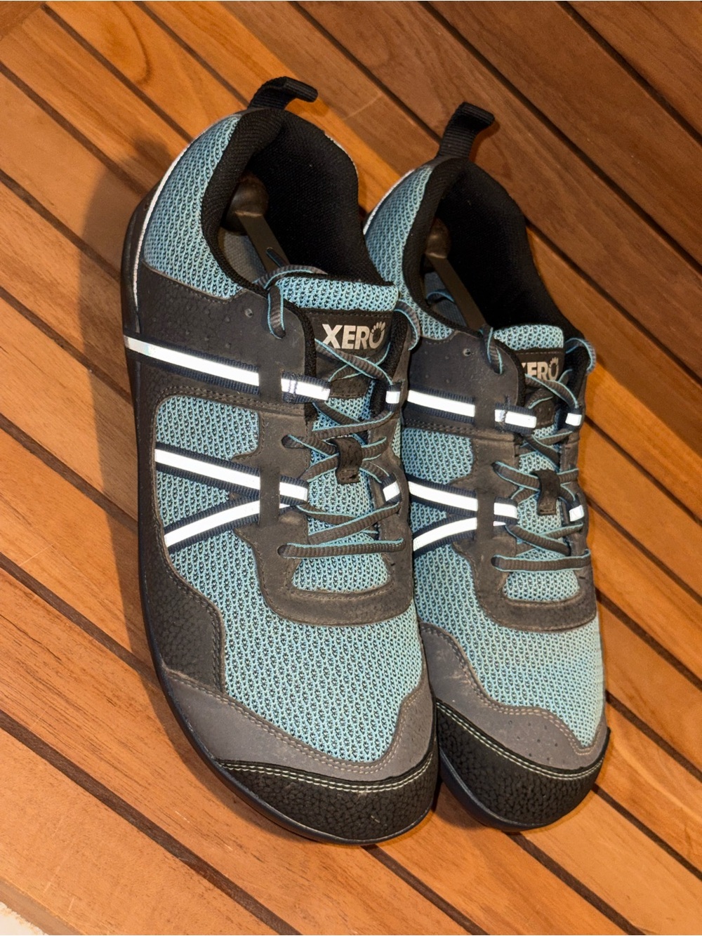 Xero Shoes Prio barefoot sneakers in a blue and gray colorway women’s size 9.5
